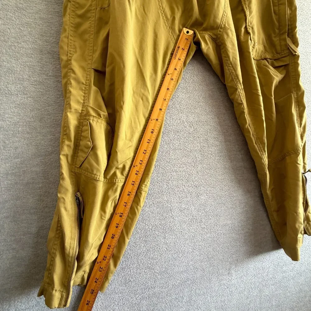 Free People FP Movement Spring Trekker Pants M Harem Khaki Oversized Drop Crotch